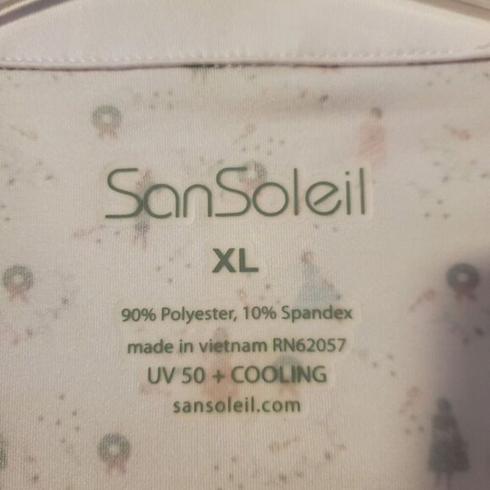 San Soleil Shirt Women's Large Multicolor 1/4 Zip Athleisure Golf UPF 50 Cooling - Picture 3 of 7